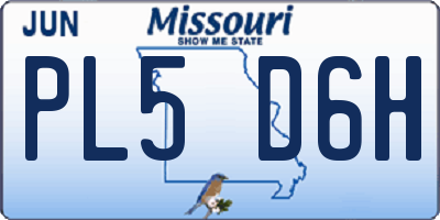 MO license plate PL5D6H