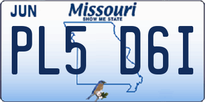 MO license plate PL5D6I