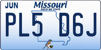 MO license plate PL5D6J