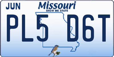 MO license plate PL5D6T