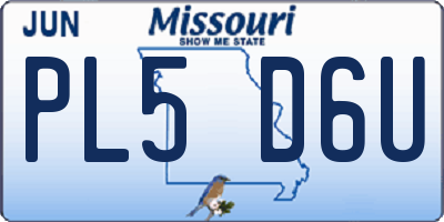 MO license plate PL5D6U