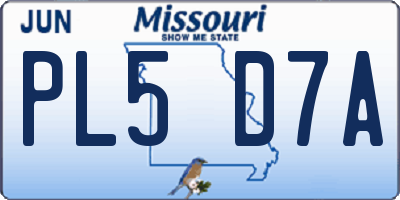 MO license plate PL5D7A