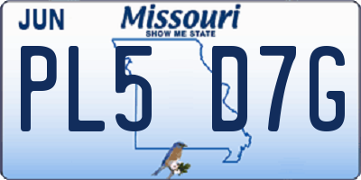 MO license plate PL5D7G