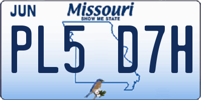MO license plate PL5D7H