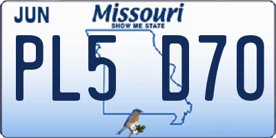 MO license plate PL5D7O