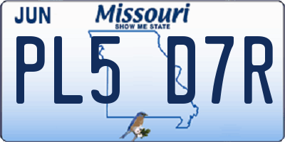 MO license plate PL5D7R
