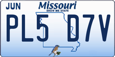MO license plate PL5D7V