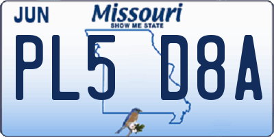 MO license plate PL5D8A