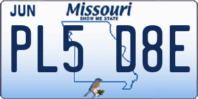 MO license plate PL5D8E