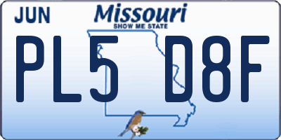 MO license plate PL5D8F