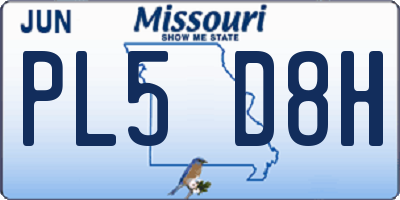 MO license plate PL5D8H
