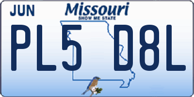 MO license plate PL5D8L