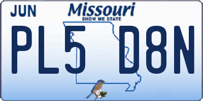 MO license plate PL5D8N