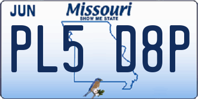 MO license plate PL5D8P