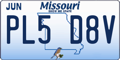 MO license plate PL5D8V
