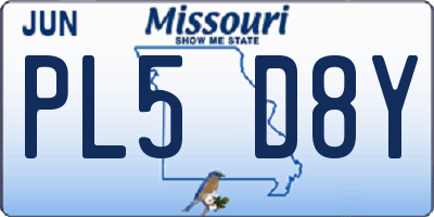 MO license plate PL5D8Y