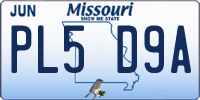 MO license plate PL5D9A