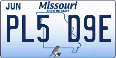MO license plate PL5D9E