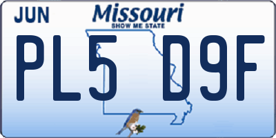 MO license plate PL5D9F