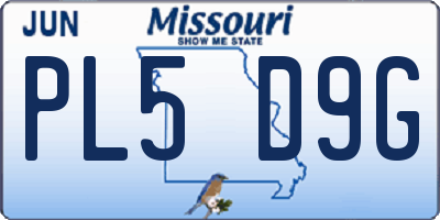 MO license plate PL5D9G