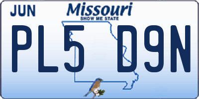 MO license plate PL5D9N