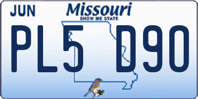 MO license plate PL5D9O