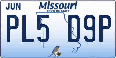 MO license plate PL5D9P