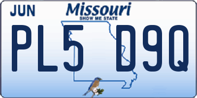 MO license plate PL5D9Q
