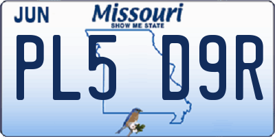 MO license plate PL5D9R