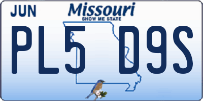 MO license plate PL5D9S