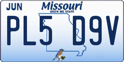 MO license plate PL5D9V