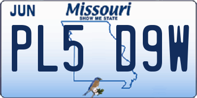 MO license plate PL5D9W