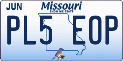 MO license plate PL5E0P