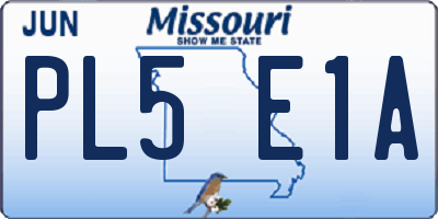 MO license plate PL5E1A