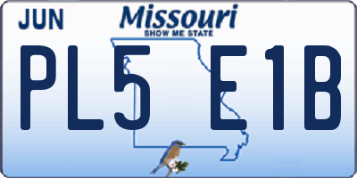 MO license plate PL5E1B
