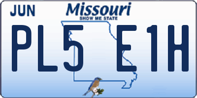 MO license plate PL5E1H