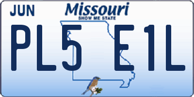 MO license plate PL5E1L