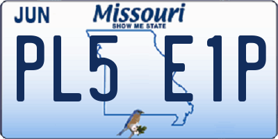 MO license plate PL5E1P