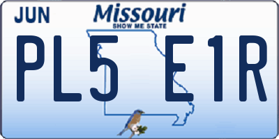 MO license plate PL5E1R