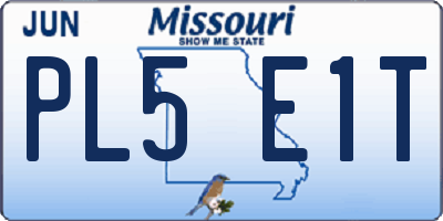 MO license plate PL5E1T