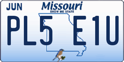 MO license plate PL5E1U