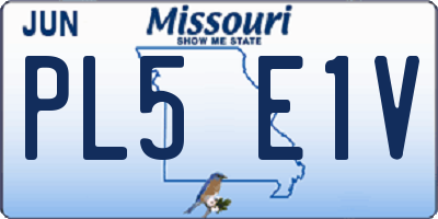 MO license plate PL5E1V