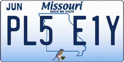 MO license plate PL5E1Y