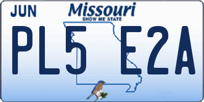 MO license plate PL5E2A