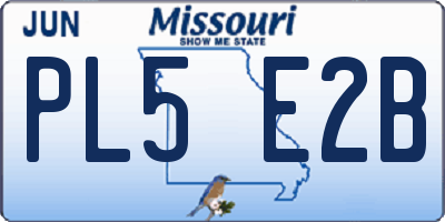 MO license plate PL5E2B