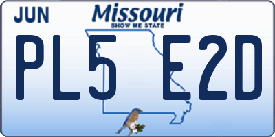 MO license plate PL5E2D
