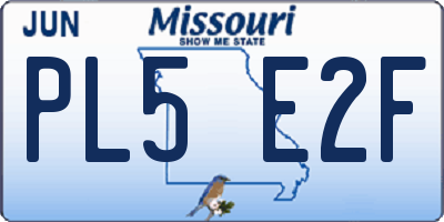 MO license plate PL5E2F