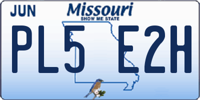 MO license plate PL5E2H