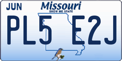 MO license plate PL5E2J