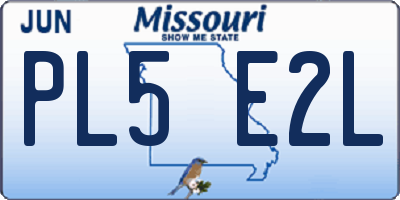 MO license plate PL5E2L